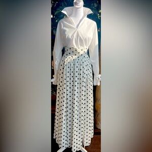 Black polka dots maxi skirt